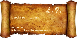 Lechner Iván névjegykártya